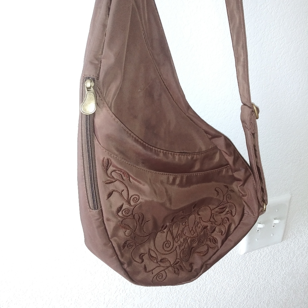 Ameri Bag Healthy Back Bag Brown Embroidered Bag - image 5